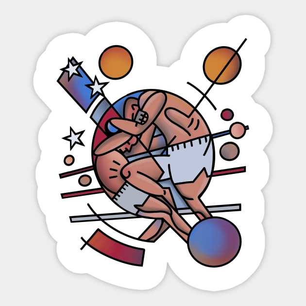 Cubist Cubism MMA Fight Stars and Stripes Sticker by IceTees